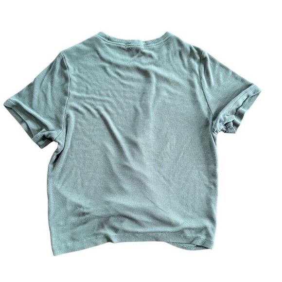 Marine Layer Lexi Rib Twist Front Top Tee Dusty Olive Small - Picture 3 of 6